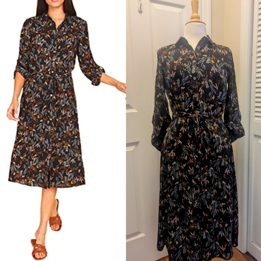 DR2 Button Shirt Midi Dress Black - Size XS